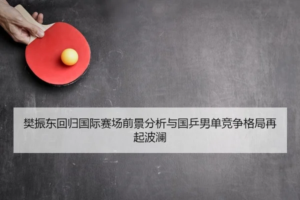 樊振东回归国际赛场前景分析与国乒男单竞争格局再起波澜